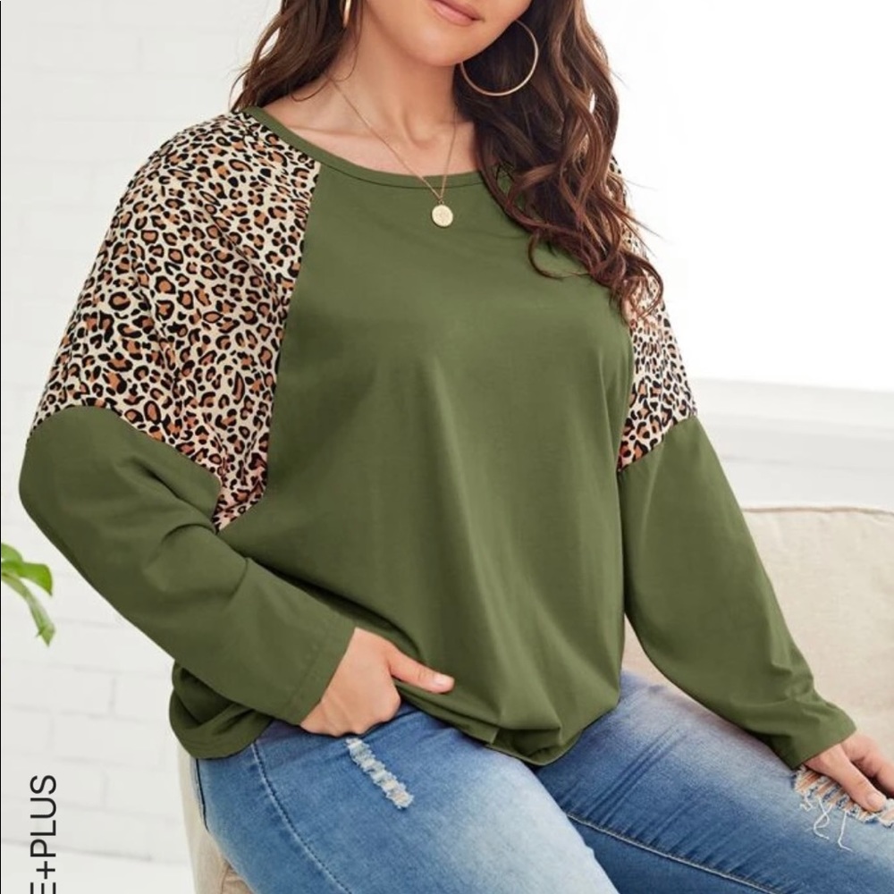 Green leopard print shirt